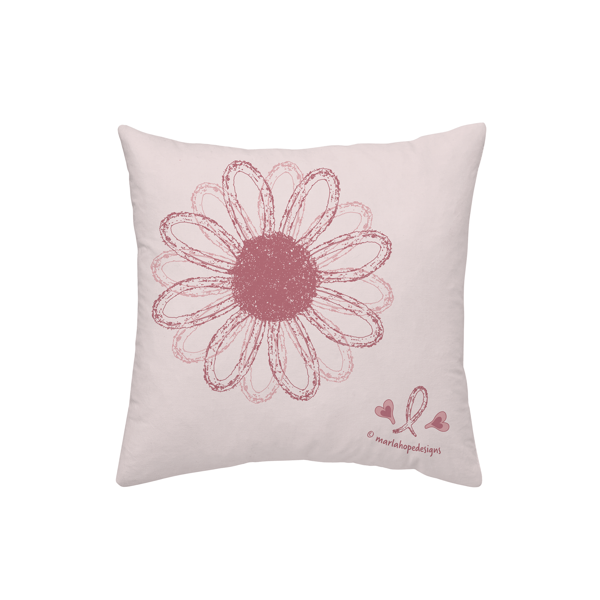 Swirling Ribbons Breast Cancer Pillows