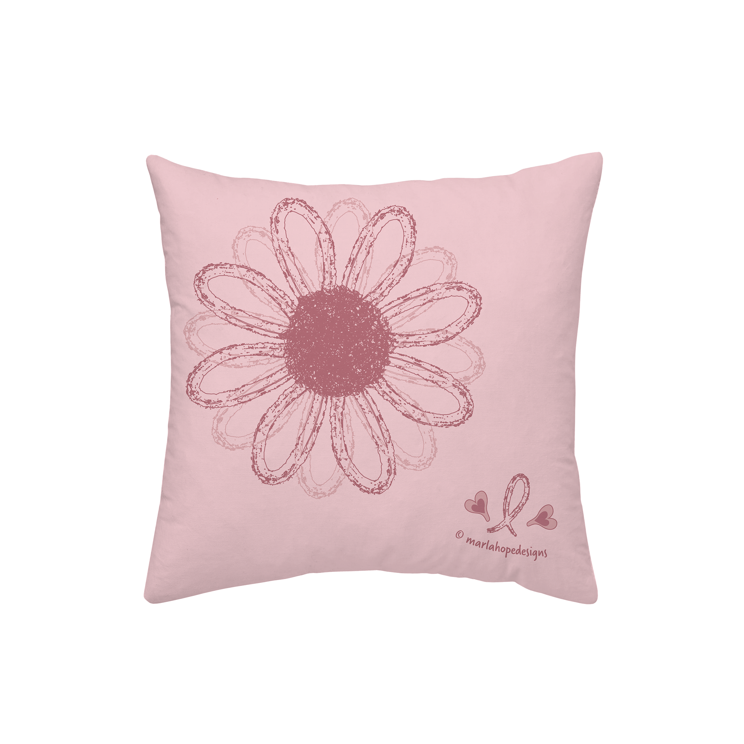 Swirling Ribbons Breast Cancer Pillows